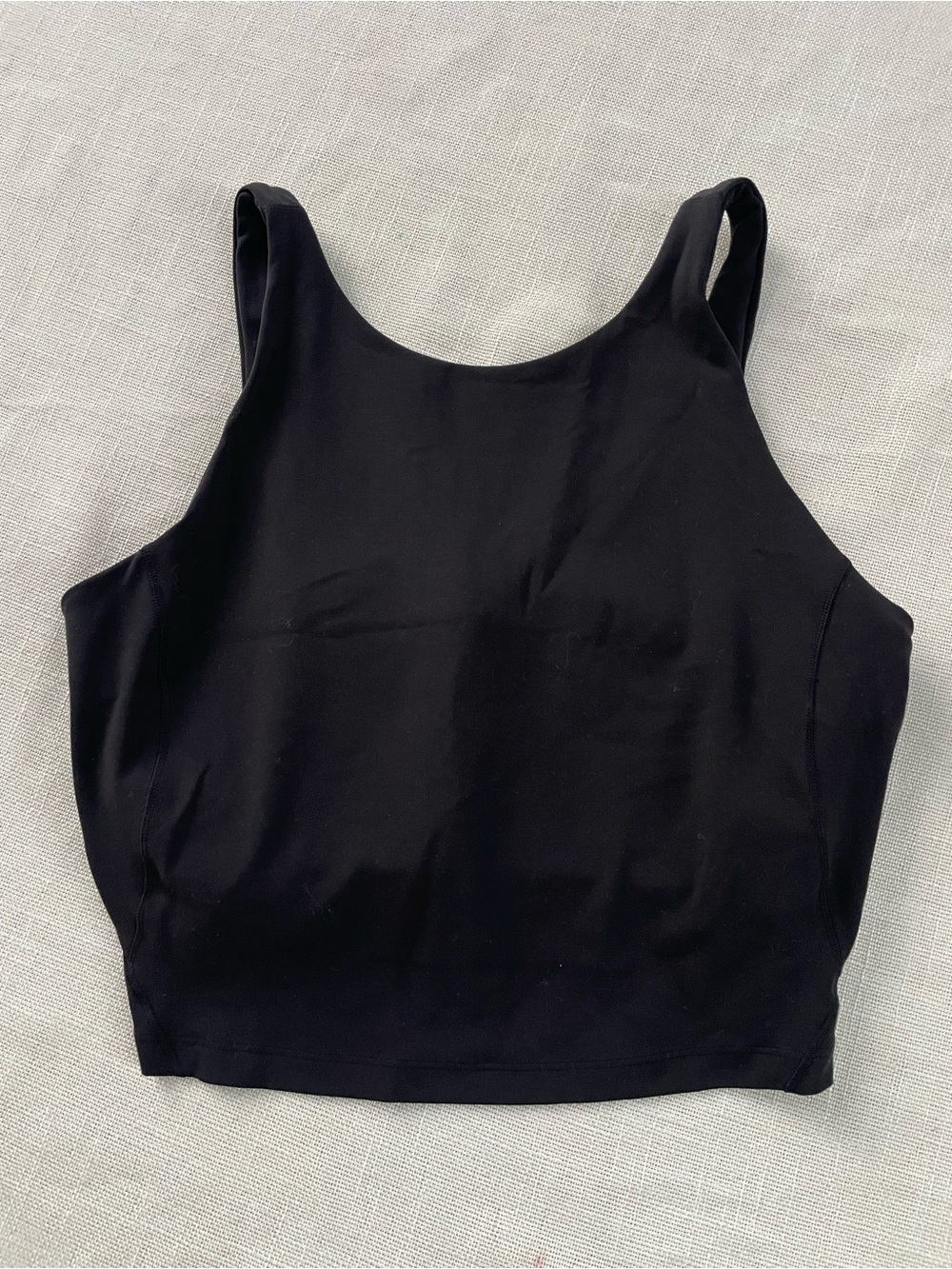 lululemon athletica Black Crop Tank Size 10 Built in Bra No Pads